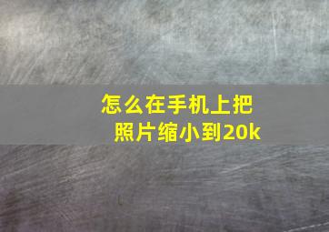 怎么在手机上把照片缩小到20k