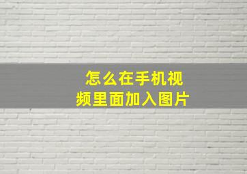 怎么在手机视频里面加入图片