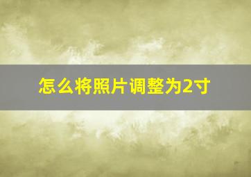 怎么将照片调整为2寸