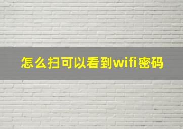 怎么扫可以看到wifi密码