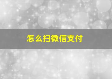 怎么扫微信支付