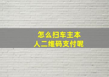 怎么扫车主本人二维码支付呢