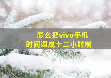 怎么把vivo手机时间调成十二小时制