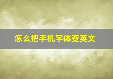 怎么把手机字体变英文