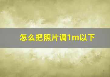 怎么把照片调1m以下