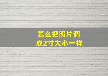 怎么把照片调成2寸大小一样