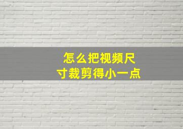 怎么把视频尺寸裁剪得小一点