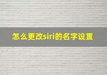 怎么更改siri的名字设置