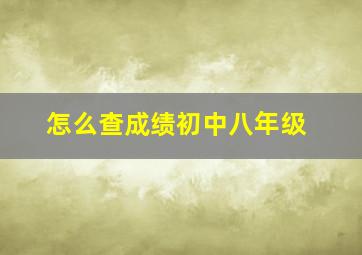 怎么查成绩初中八年级