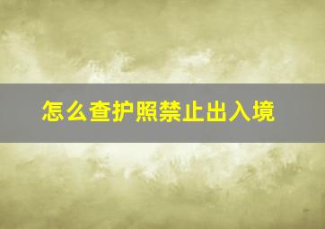 怎么查护照禁止出入境