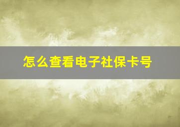 怎么查看电子社保卡号