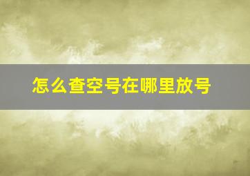 怎么查空号在哪里放号