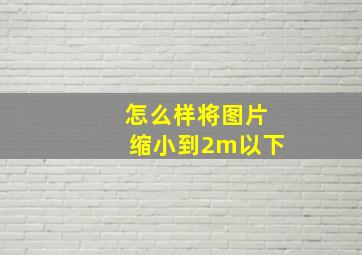 怎么样将图片缩小到2m以下