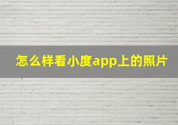 怎么样看小度app上的照片