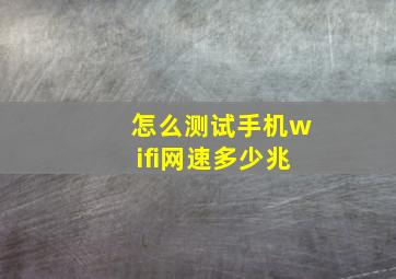 怎么测试手机wifi网速多少兆