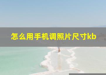 怎么用手机调照片尺寸kb