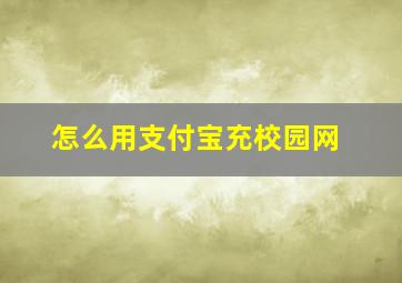 怎么用支付宝充校园网