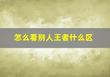 怎么看别人王者什么区