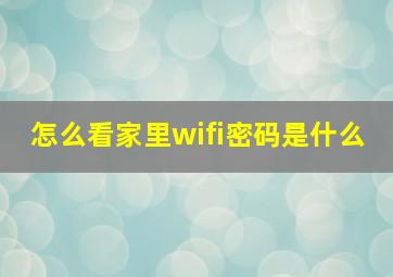 怎么看家里wifi密码是什么