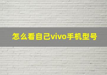 怎么看自己vivo手机型号