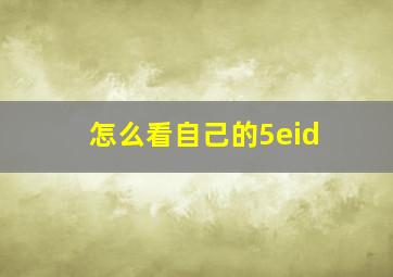 怎么看自己的5eid