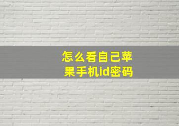 怎么看自己苹果手机id密码