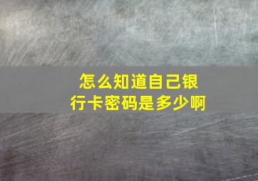 怎么知道自己银行卡密码是多少啊