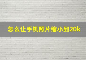 怎么让手机照片缩小到20k