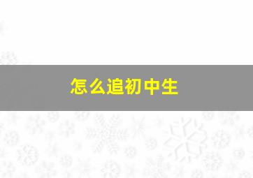 怎么追初中生