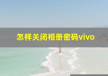 怎样关闭相册密码vivo