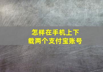 怎样在手机上下载两个支付宝账号