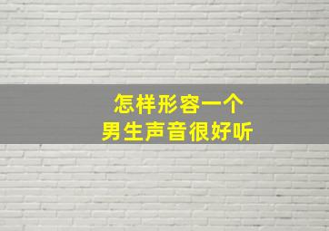 怎样形容一个男生声音很好听