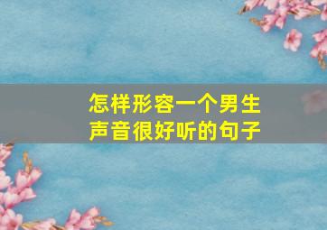 怎样形容一个男生声音很好听的句子