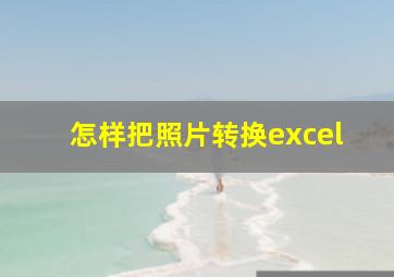 怎样把照片转换excel