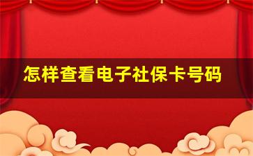 怎样查看电子社保卡号码