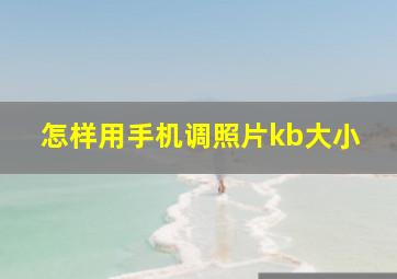 怎样用手机调照片kb大小