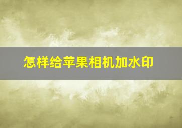 怎样给苹果相机加水印