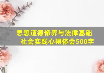 思想道德修养与法律基础社会实践心得体会500字