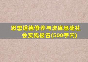 思想道德修养与法律基础社会实践报告(500字内)