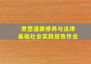 思想道德修养与法律基础社会实践报告作业