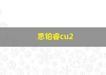 思铂睿cu2