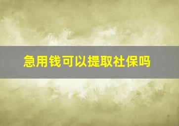 急用钱可以提取社保吗