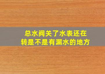 总水阀关了水表还在转是不是有漏水的地方