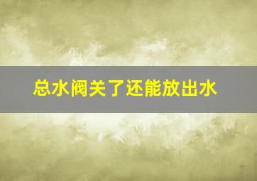 总水阀关了还能放出水