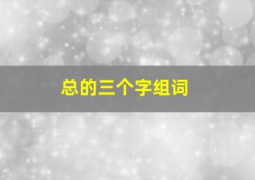 总的三个字组词