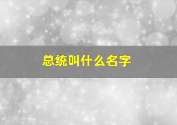 总统叫什么名字