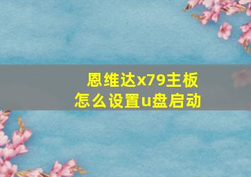 恩维达x79主板怎么设置u盘启动