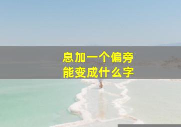 息加一个偏旁能变成什么字