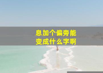 息加个偏旁能变成什么字啊