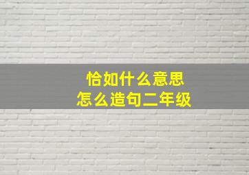 恰如什么意思怎么造句二年级